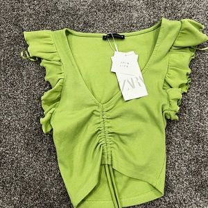 Bright green Zara shirt